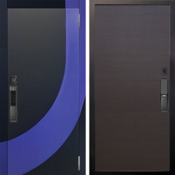 Входная дверь Аргус SMART Арабис Черный софт вставка Very Pery + Элегант Венге горизонт