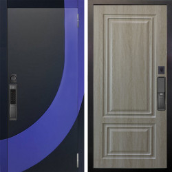 Входная дверь Аргус SMART Арабис Черный софт вставка Very Pery + Элион Дуб филадельфия крем