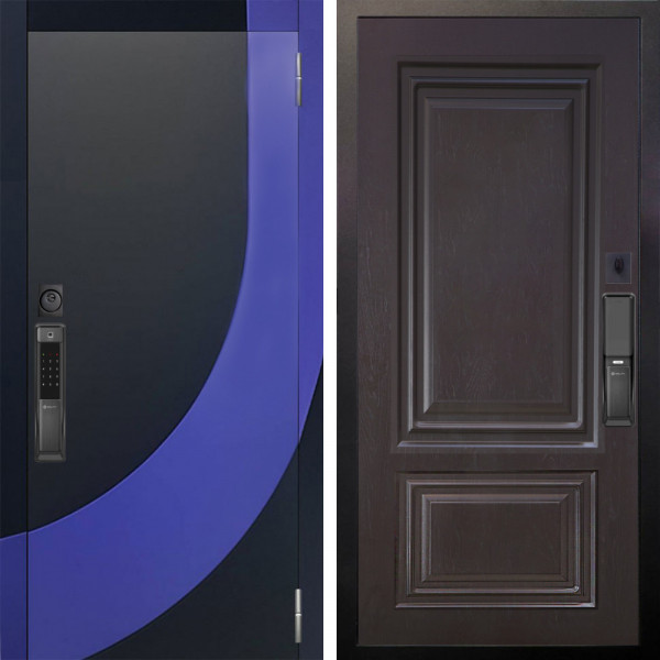 Входная дверь Аргус SMART Арабис Черный софт вставка Very Pery + Элион Горький шоколад