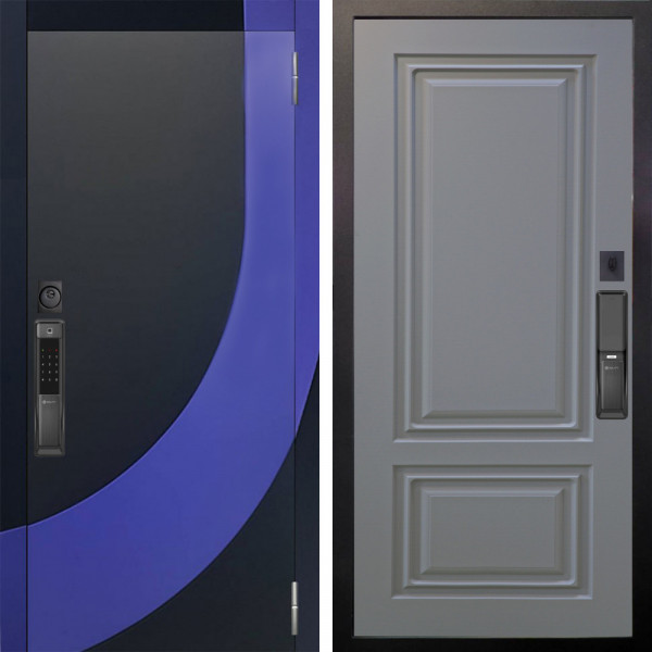 Входная дверь Аргус SMART Арабис Черный софт вставка Very Pery + Элион Силк маус