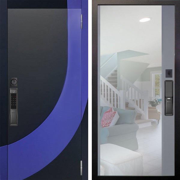 Входная дверь Аргус SMART Арабис Черный софт вставка Very Pery + Магнум Силк маус