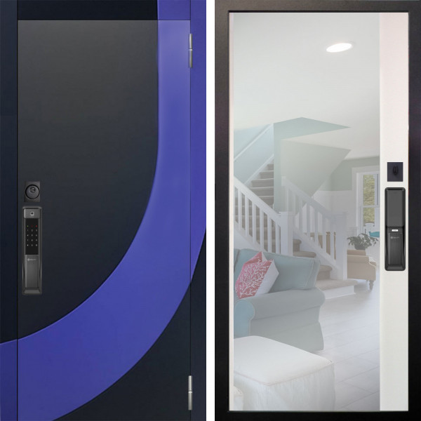 Входная дверь Аргус SMART Арабис Черный софт вставка Very Pery + Магнум Софт милк