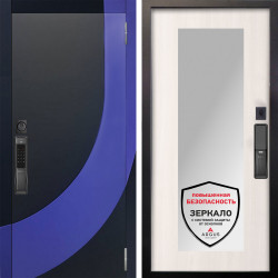 Входная дверь Аргус SMART Арабис Черный софт вставка Very Pery + Милли Ларче светлый