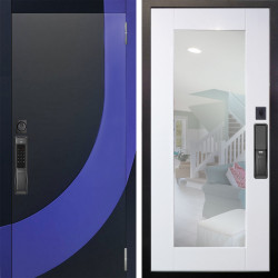 Входная дверь Аргус SMART Арабис Черный софт вставка Very Pery + Милли Роял вуд белый