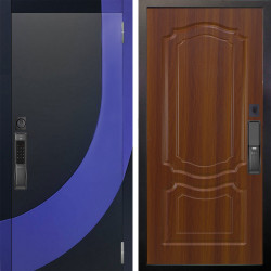 Входная дверь Аргус SMART Арабис Черный софт вставка Very Pery + Мишель Дуб рустикальный