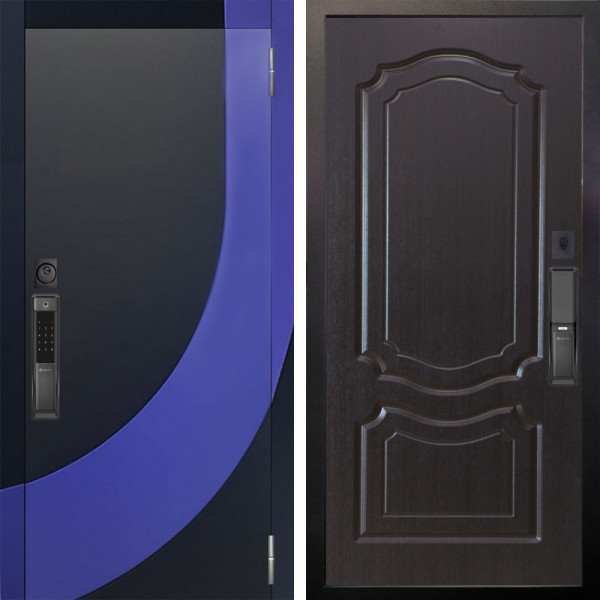 Входная дверь Аргус SMART Арабис Черный софт вставка Very Pery + Мишель Венге