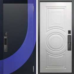 Входная дверь Аргус SMART Арабис Черный софт вставка Very Pery + Могадиш Софт милк