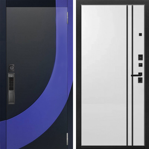 Входная дверь Аргус SMART Арабис Черный софт вставка Very Pery + нора 4