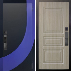 Входная дверь Аргус SMART Арабис Черный софт вставка Very Pery + Скиф Дуб филадельфия крем