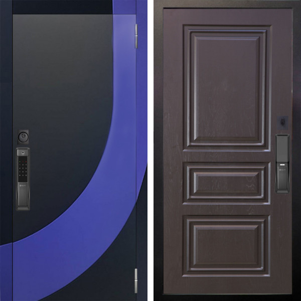 Входная дверь Аргус SMART Арабис Черный софт вставка Very Pery + Скиф Горький шоколад