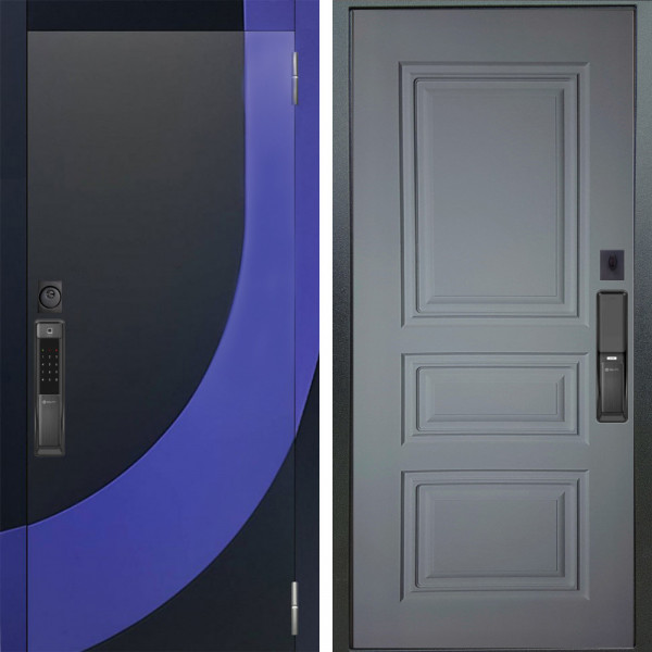 Входная дверь Аргус SMART Арабис Черный софт вставка Very Pery + Скиф Силк маус