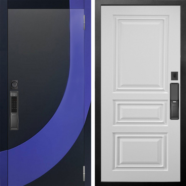 Входная дверь Аргус SMART Арабис Черный софт вставка Very Pery + Скиф Софт милк