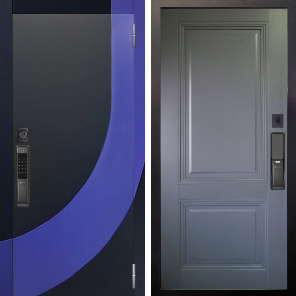 Входная дверь Аргус SMART Арабис Черный софт вставка Very Pery + Соло Антрацит