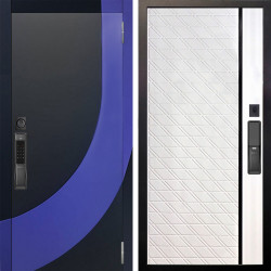 Входная дверь Аргус SMART Арабис Черный софт вставка Very Pery + Тори Софт милк