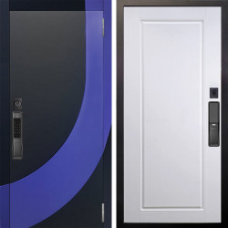 Входная дверь Аргус SMART Арабис Черный софт вставка Very Pery + Тревор Софт милк