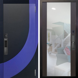 Входная дверь Аргус SMART Арабис Черный софт вставка Very Pery + Вояж Венге