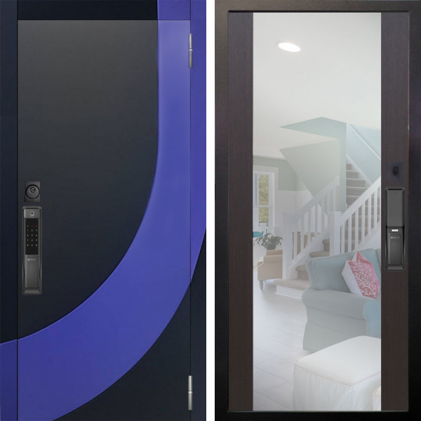 Входная дверь Аргус SMART Арабис Черный софт вставка Very Pery + Вояж Венге