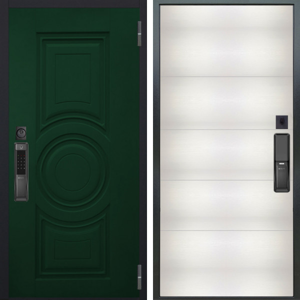 Входная дверь Аргус SMART Бенадир ral 6005 + Агат Вельвет белый горизон