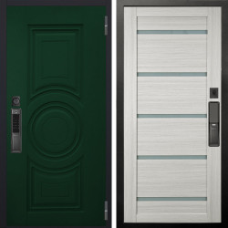 Входная дверь Аргус SMART Бенадир ral 6005 + Александра Белая лиственница