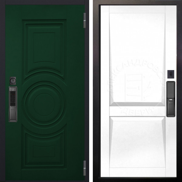 Входная дверь Аргус SMART Бенадир ral 6005 + Ариана Белая эмаль