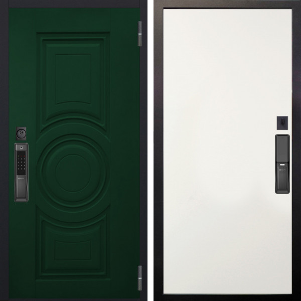 Входная дверь Аргус SMART Бенадир ral 6005 + Элегант Софт милк