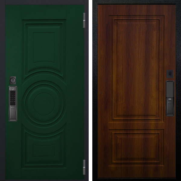 Входная дверь Аргус SMART Бенадир ral 6005 + Элион Дуб рустикальный