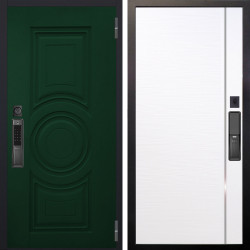 Входная дверь Аргус SMART Бенадир ral 6005 + Гауда Роял вуд белый