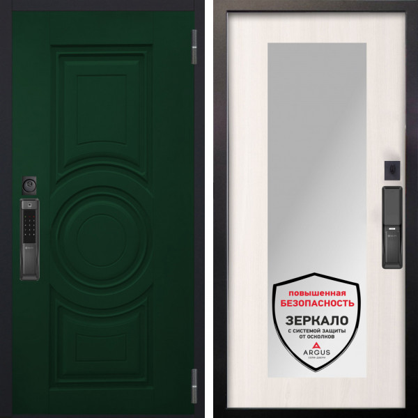 Входная дверь Аргус SMART Бенадир ral 6005 + Милли Ларче светлый