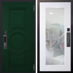 Входная дверь Аргус SMART Бенадир ral 6005 + Милли Роял вуд белый