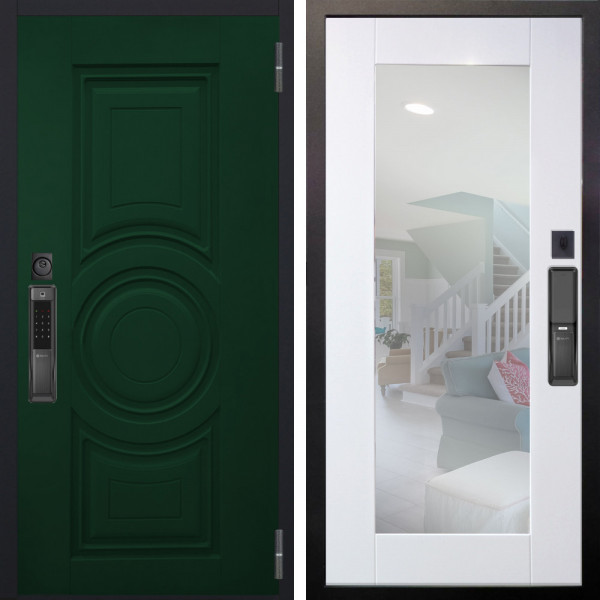 Входная дверь Аргус SMART Бенадир ral 6005 + Милли Роял вуд белый