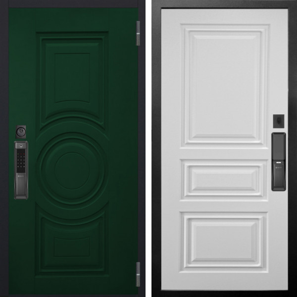 Входная дверь Аргус SMART Бенадир ral 6005 + Скиф Софт милк