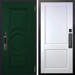 Входная дверь Аргус SMART Бенадир ral 6005 + Соренто Белая эмаль