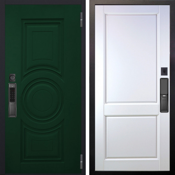 Входная дверь Аргус SMART Бенадир ral 6005 + Соренто Белая эмаль