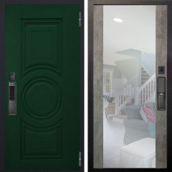 Входная дверь Аргус SMART Бенадир ral 6005 + Вояж Светлый бетон