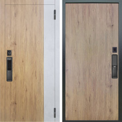 Входная дверь Аргус SMART Эксперт Рустик соломенный вставка бетон урбан милк + Элегант Рустик соломенный