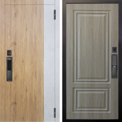 Входная дверь Аргус SMART Эксперт Рустик соломенный вставка бетон урбан милк + Элион Дуб филадельфия крем