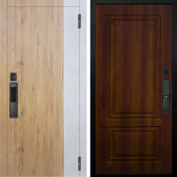 Входная дверь Аргус SMART Эксперт Рустик соломенный вставка бетон урбан милк + Элион Дуб рустикальный