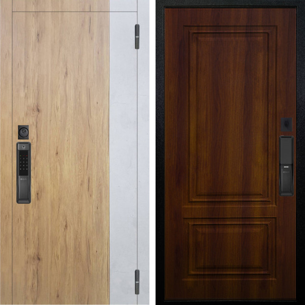 Входная дверь Аргус SMART Эксперт Рустик соломенный вставка бетон урбан милк + Элион Дуб рустикальный