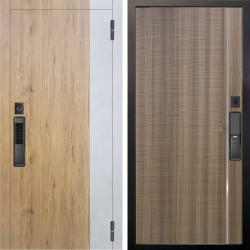 Входная дверь Аргус SMART Эксперт Рустик соломенный вставка бетон урбан милк + Гауда Керамика