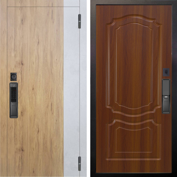 Входная дверь Аргус SMART Эксперт Рустик соломенный вставка бетон урбан милк + Мишель Дуб рустикальный