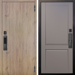 Входная дверь Аргус SMART Элегант Рустик соломенный + Ариана Серая эмаль