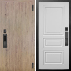 Входная дверь Аргус SMART Элегант Рустик соломенный + Скиф Софт милк