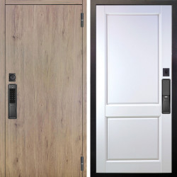 Входная дверь Аргус SMART Элегант Рустик соломенный + Соренто Белая эмаль