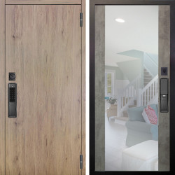 Входная дверь Аргус SMART Элегант Рустик соломенный + Вояж Светлый бетон