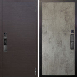 Входная дверь Аргус SMART Элегант Венге горизонт + Агат Светлый бетон