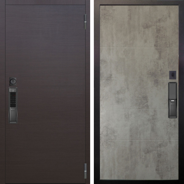 Входная дверь Аргус SMART Элегант Венге горизонт + Агат Светлый бетон