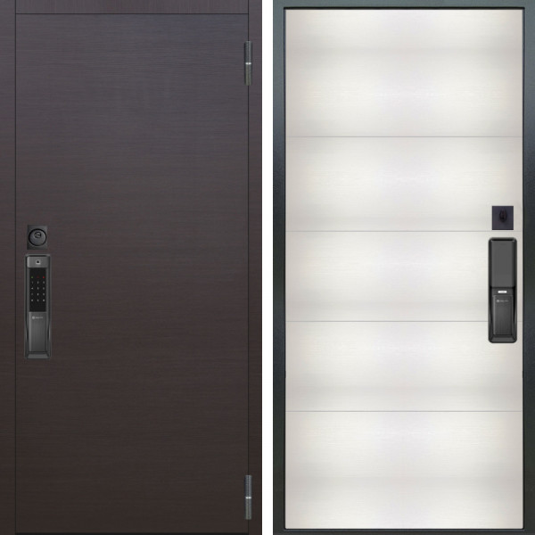 Входная дверь Аргус SMART Элегант Венге горизонт + Агат Вельвет белый горизон