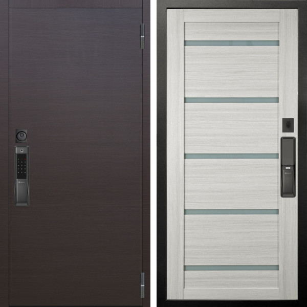 Входная дверь Аргус SMART Элегант Венге горизонт + Александра Белая лиственница