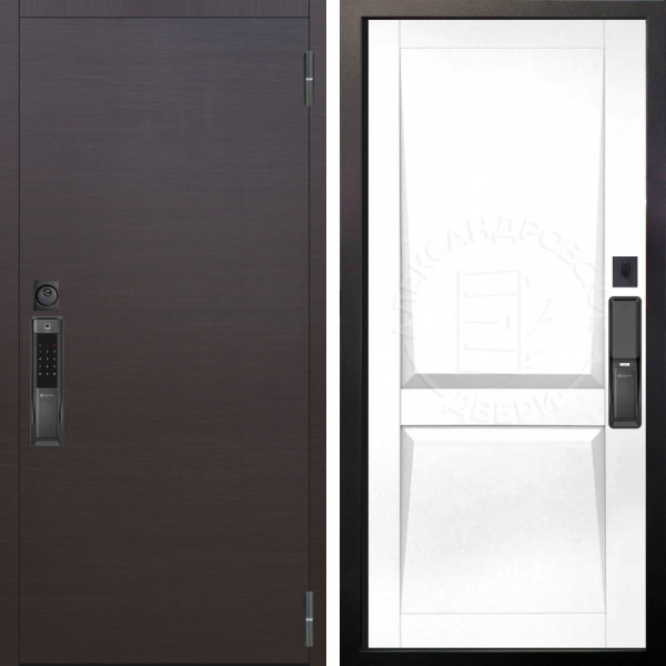 Входная дверь Аргус SMART Элегант Венге горизонт + Ариана Белая эмаль
