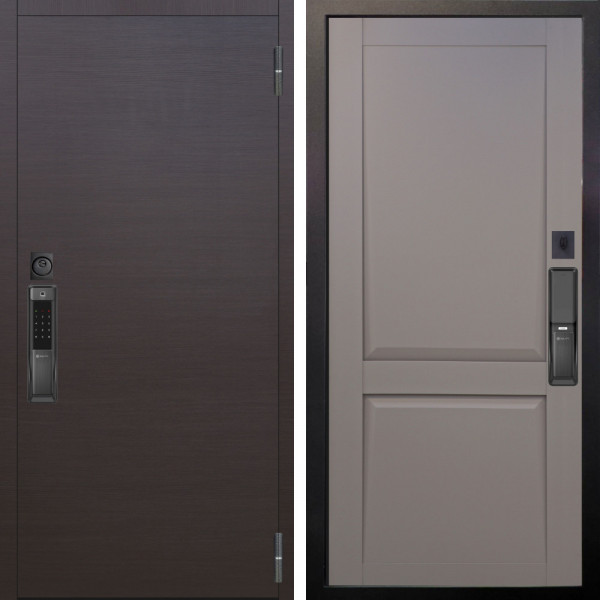 Входная дверь Аргус SMART Элегант Венге горизонт + Ариана Серая эмаль